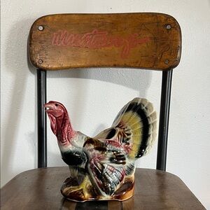 Antique turkey ceramic floral flower vase hand painted